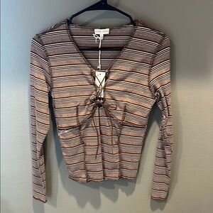 Brown Striped Top